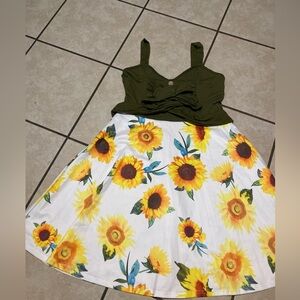 Sunflower Print  Dress